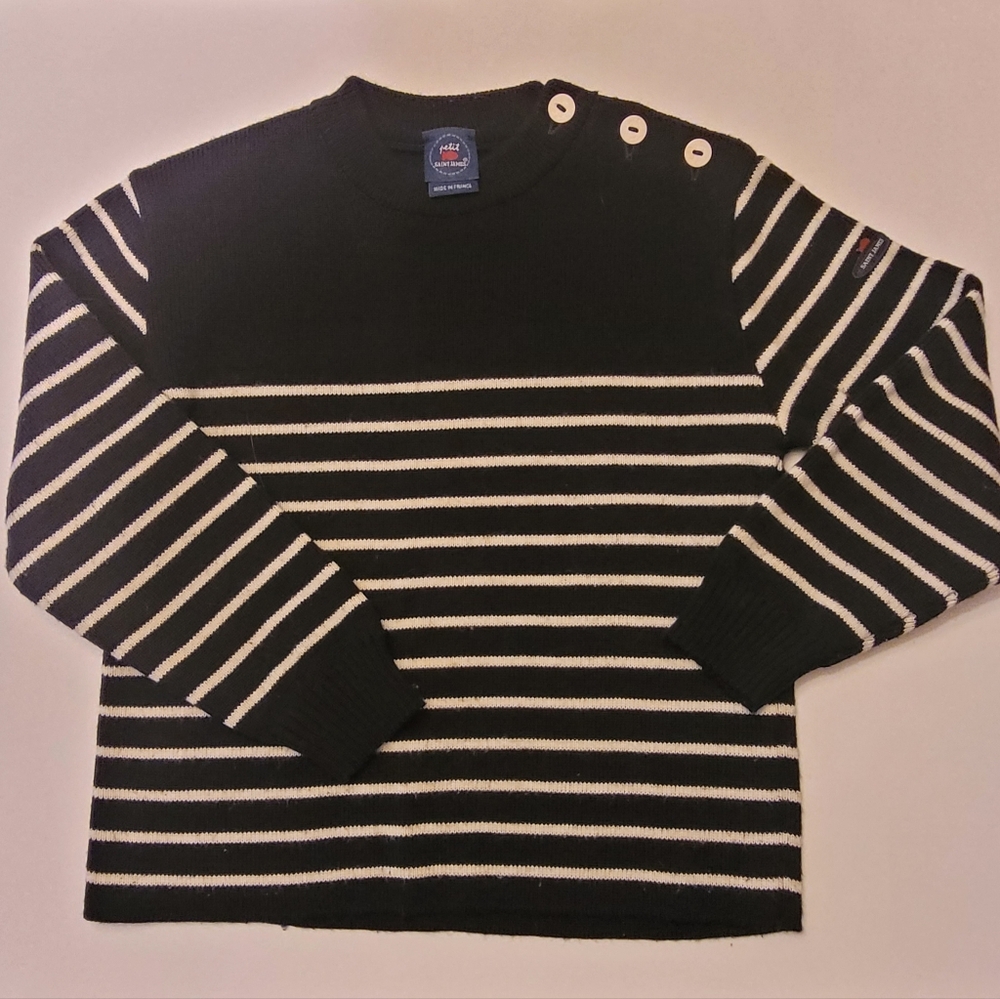 Kid's Black and White Striped Sweater / Petit Saint James